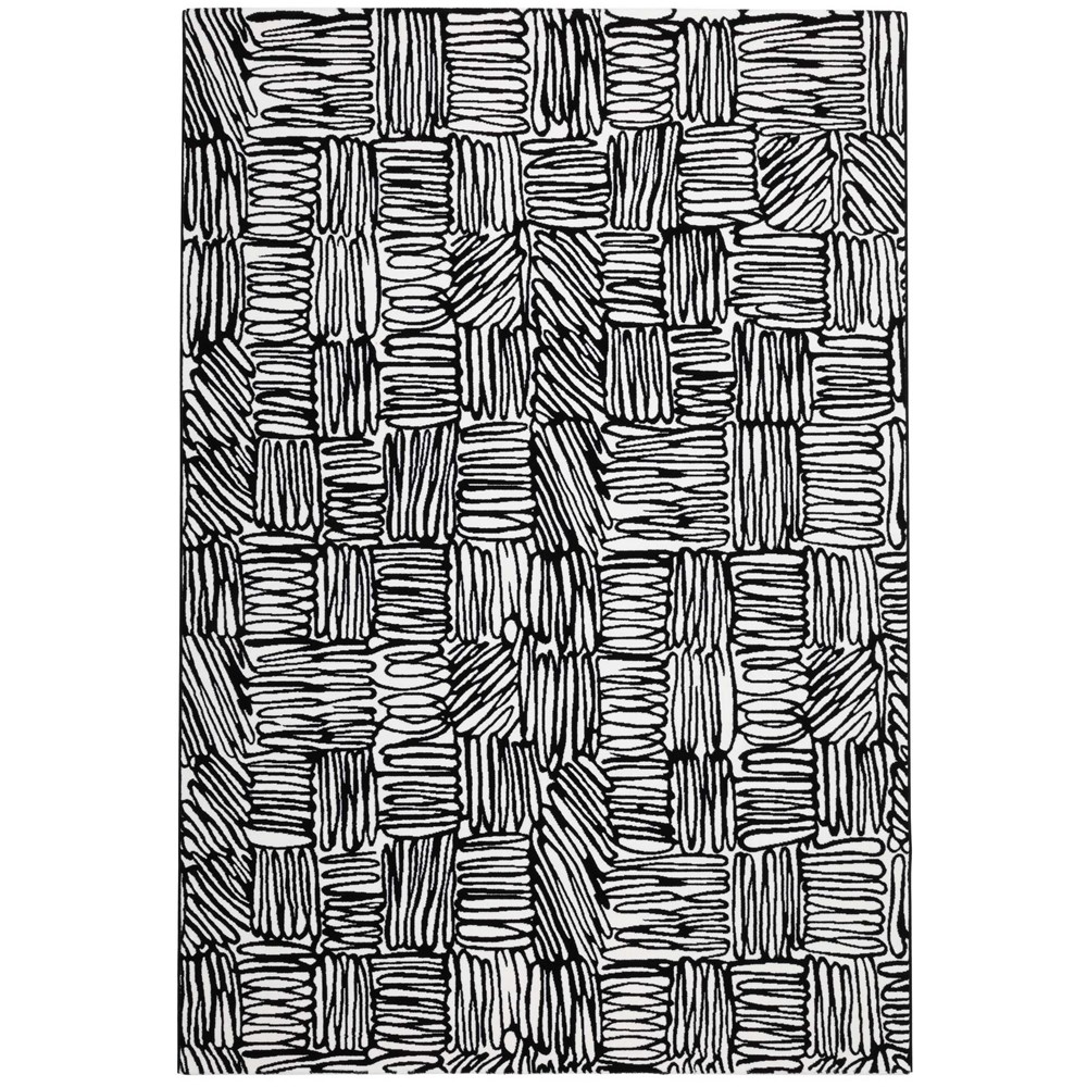 Tiago 46308 AF900 Scribble Lines Rugs in Black White